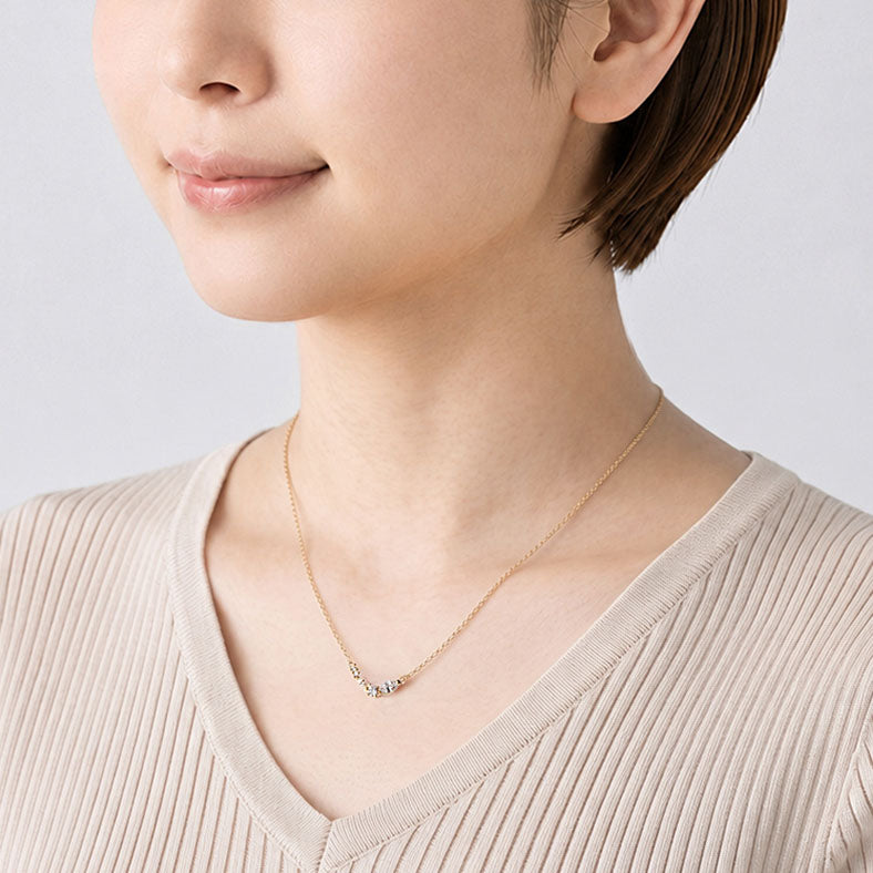 【NEW】キュービックジルコニア ステンレスネックレス