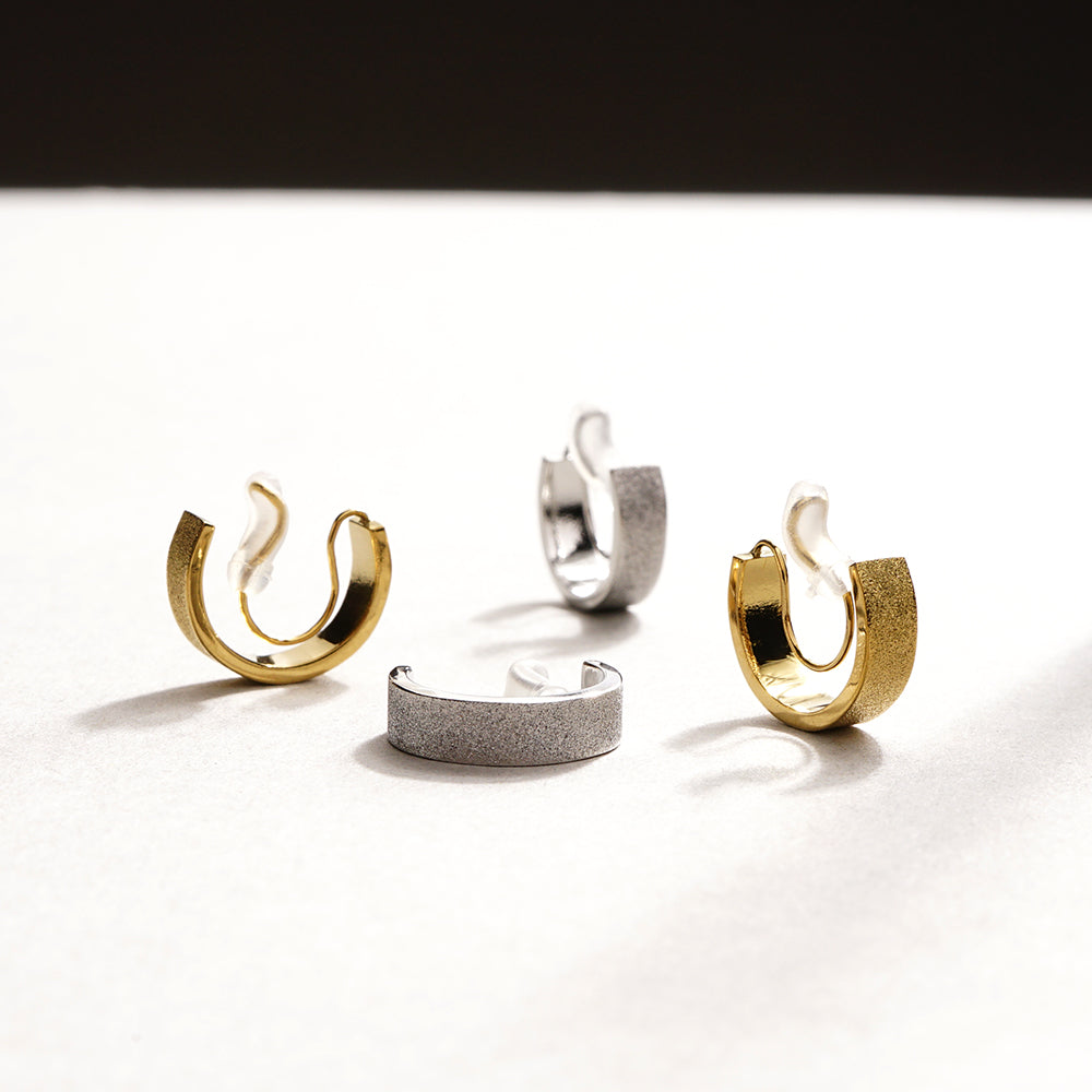 ステンレス フープノンホールピアス