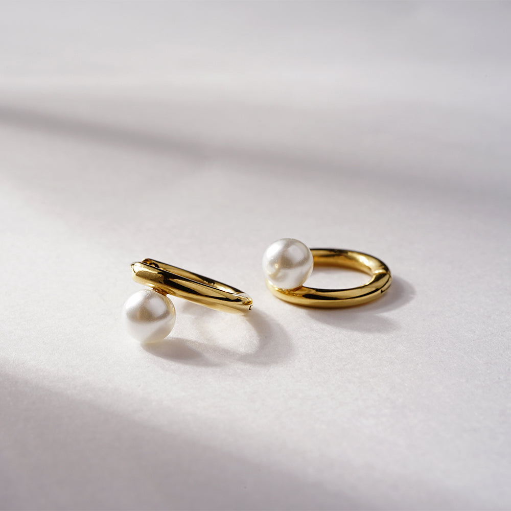 ステンレス パール フープ ピアス 金属アレルギー対応 itam