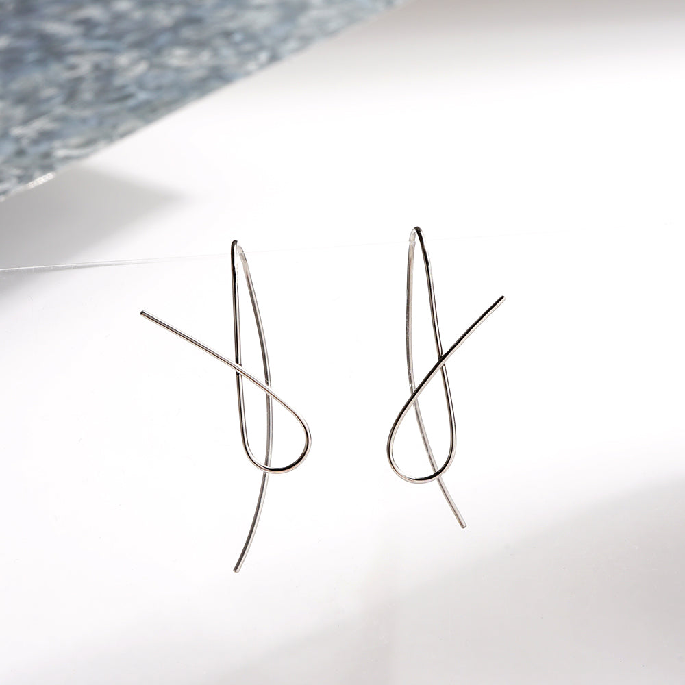 【 金属アレルギー対応 】ステンレス ニュアンスデザイン ワイヤーピアス