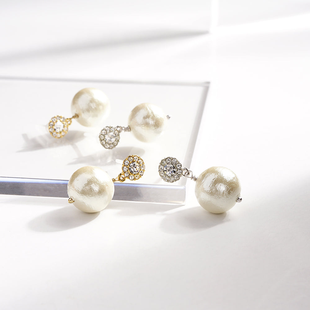 【NEW Color】コットンパール セラミックポストピアス