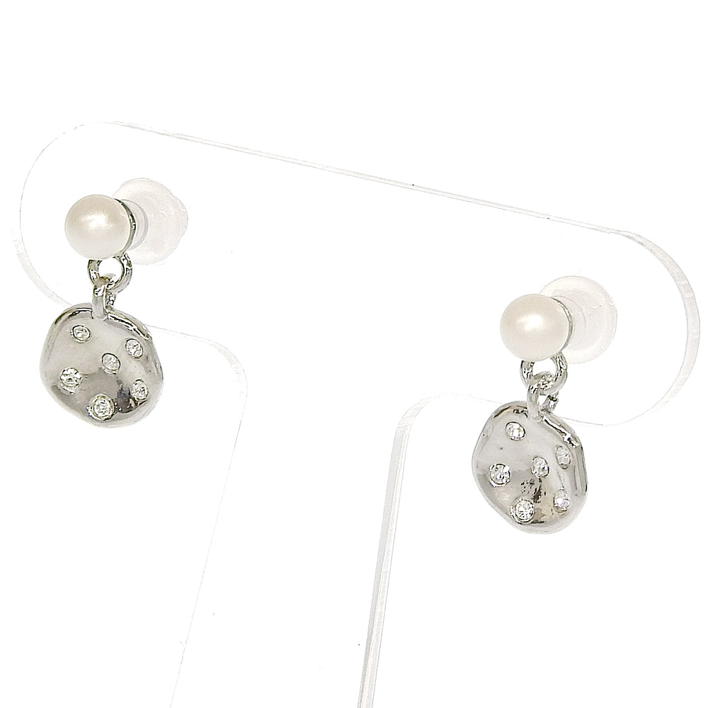 【NEW】メタルシリーズ メタル×ビジュー パール セラミックポストピアス