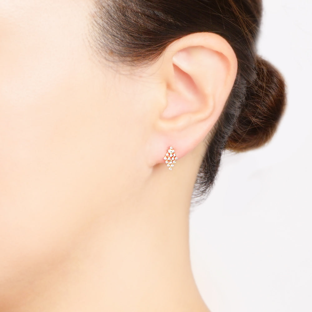 【NEW】【 金属アレルギー対応 】ビジューシリーズ  ダイヤ セラミックポストピアス