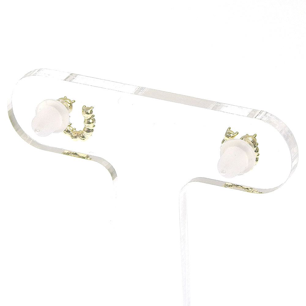 【NEW】【 金属アレルギー対応 】ビジュー ホースシュー ゴールド セラミックポストピアス