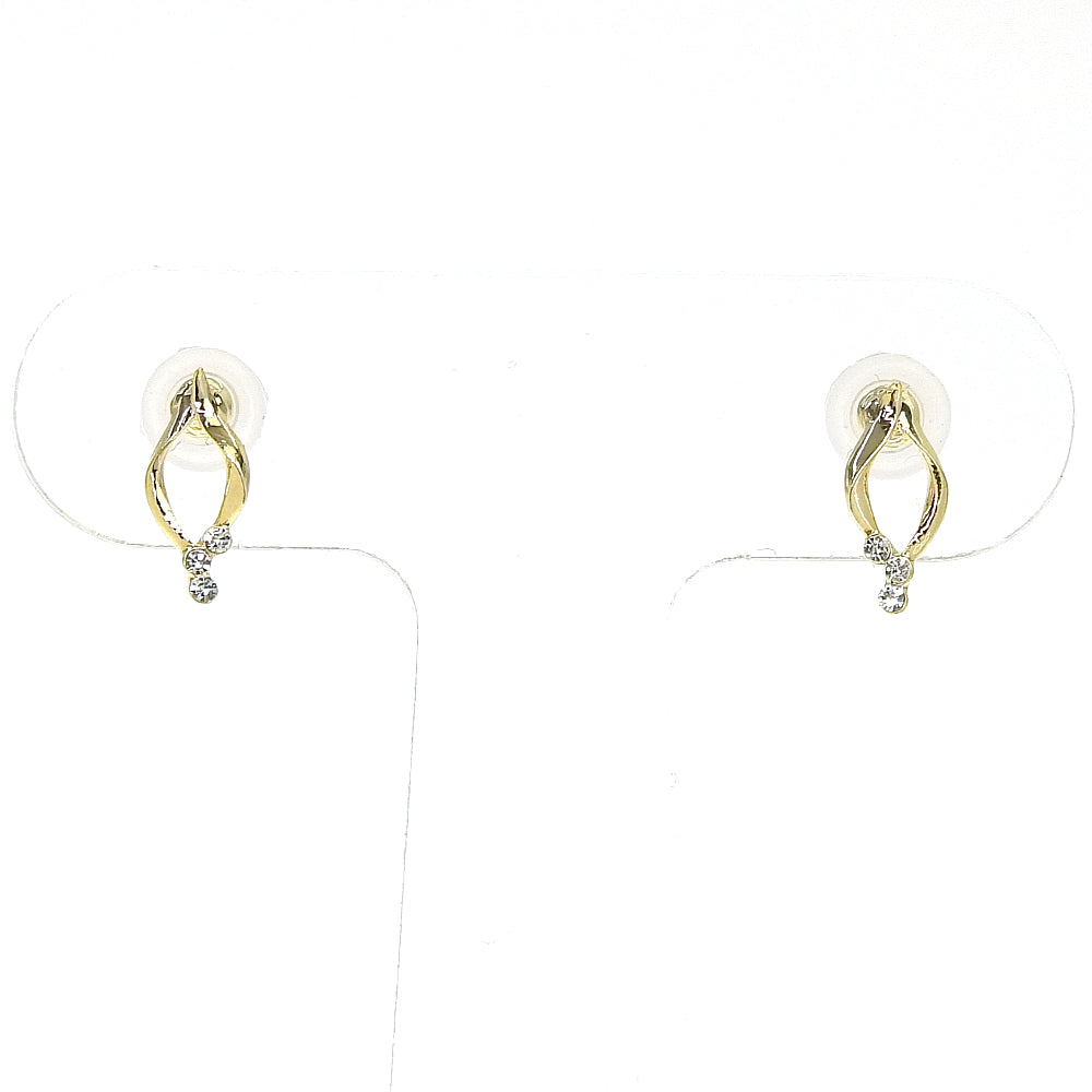 【NEW】【 金属アレルギー対応 】3粒ビジュー セラミックポストピアス