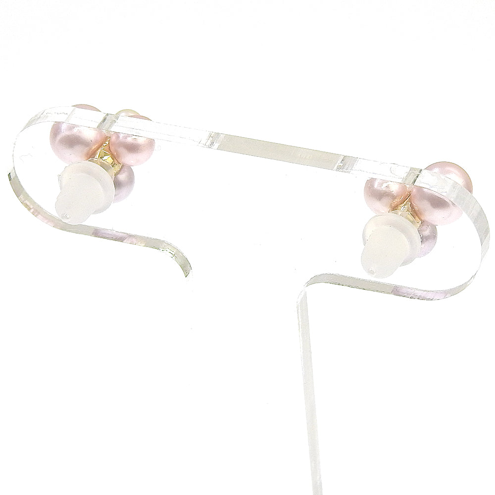 【NEW】【 金属アレルギー対応 】4粒カラーパール セラミックポストピアス