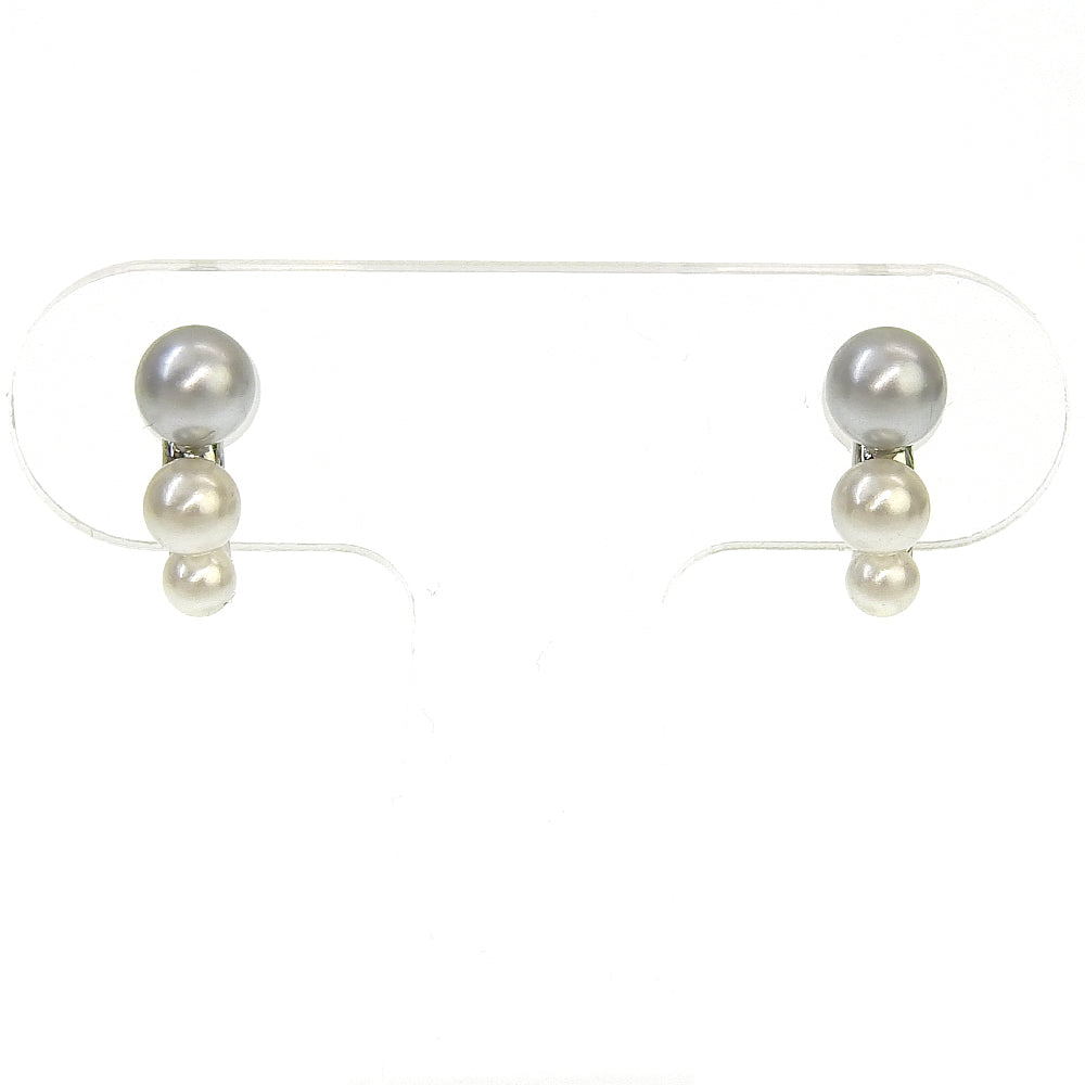 【NEW】【 金属アレルギー対応 】3連カラーパール セラミックポストピアス