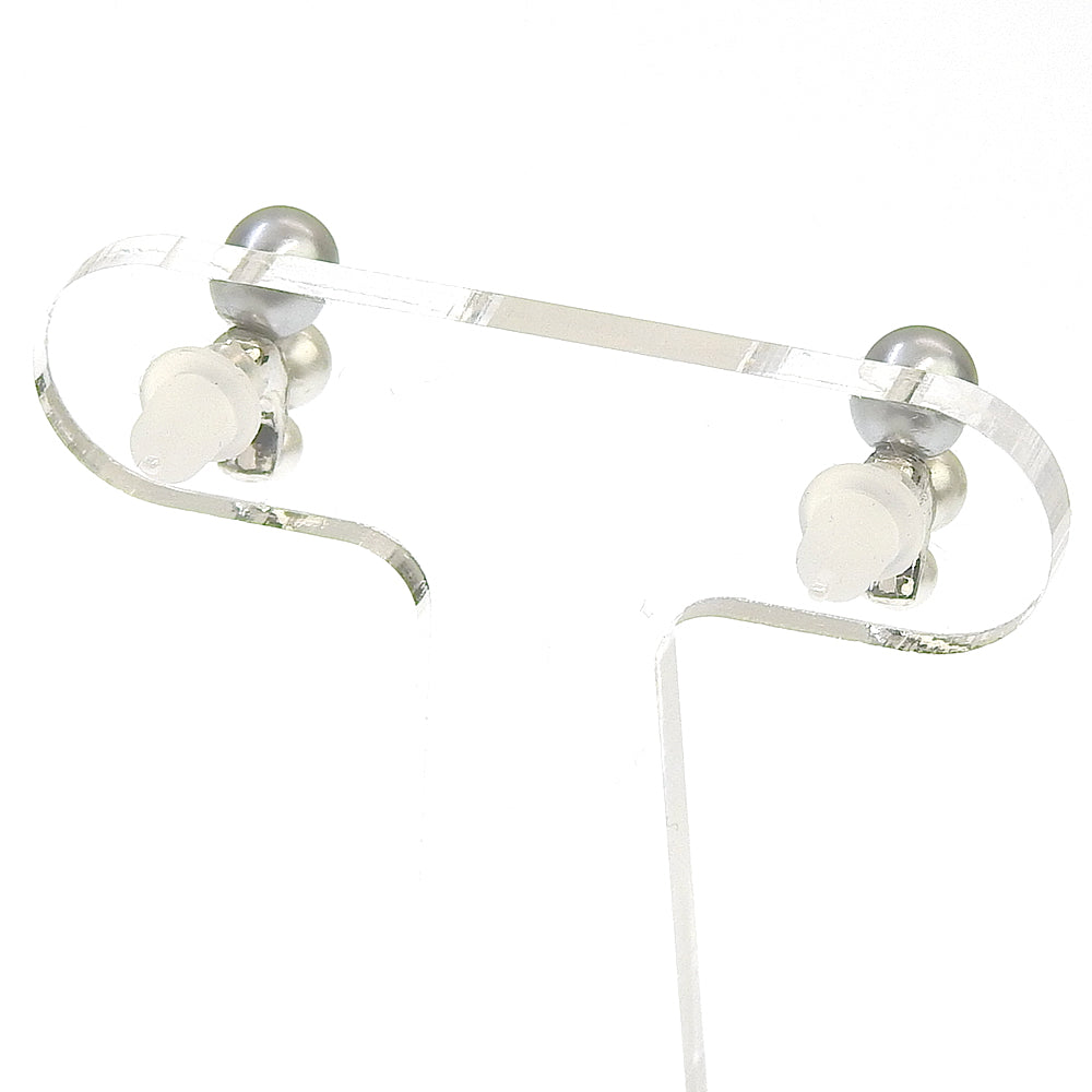 【NEW】【 金属アレルギー対応 】3連カラーパール セラミックポストピアス