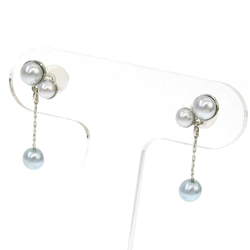 【NEW】【 金属アレルギー対応 】3粒カラーパール セラミックポストピアス