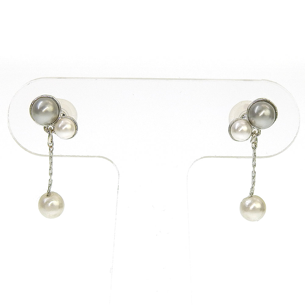 【NEW】【 金属アレルギー対応 】3粒カラーパール セラミックポストピアス