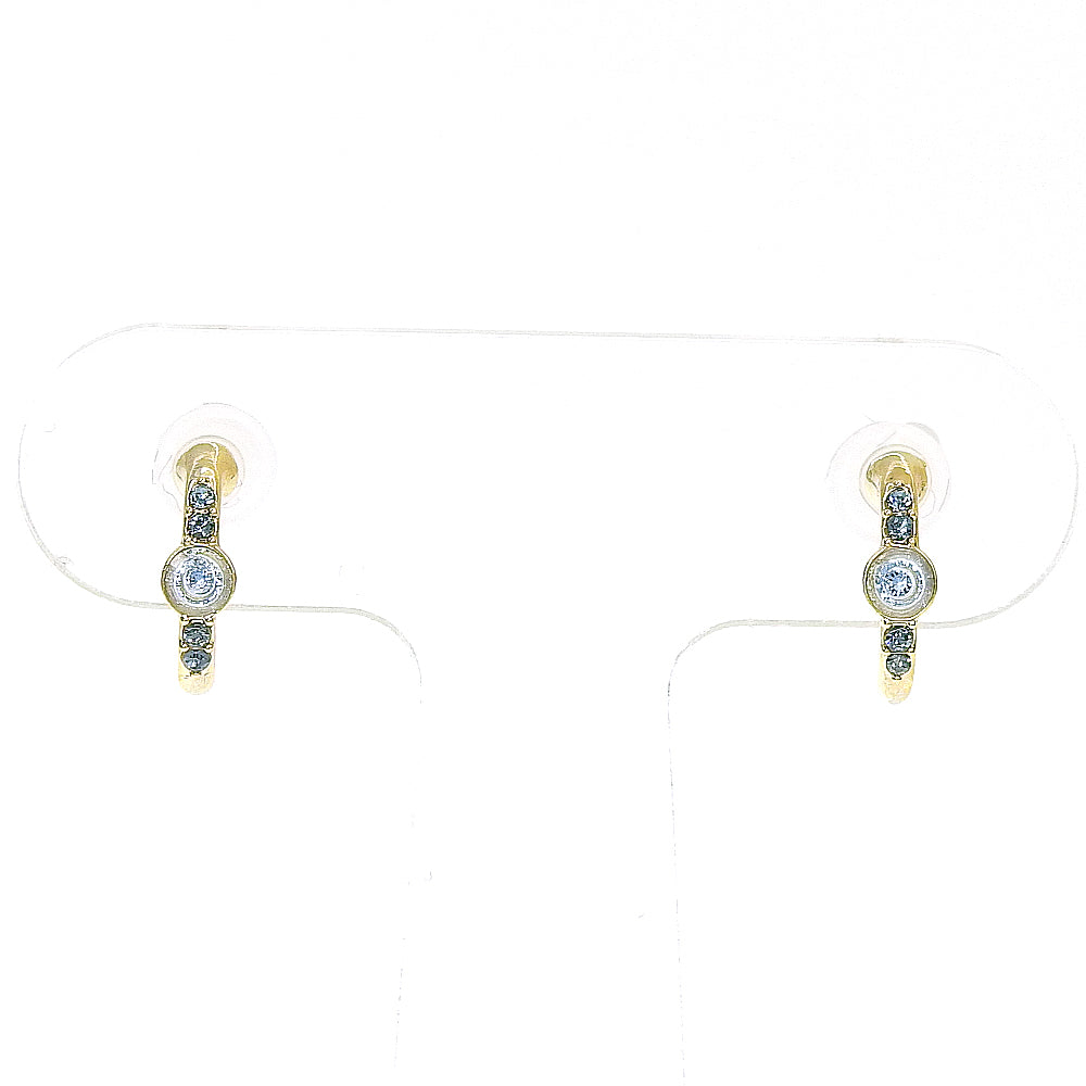 【NEW】【 金属アレルギー対応 】カラーガラス ミニハーフフープ セラミックポストピアス