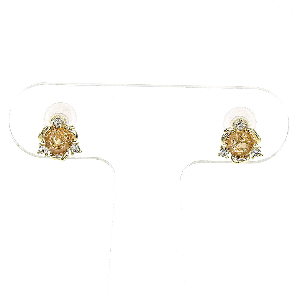 【NEW】【 金属アレルギー対応 】カラーガラス フラワーモチーフ セラミックポストピアス