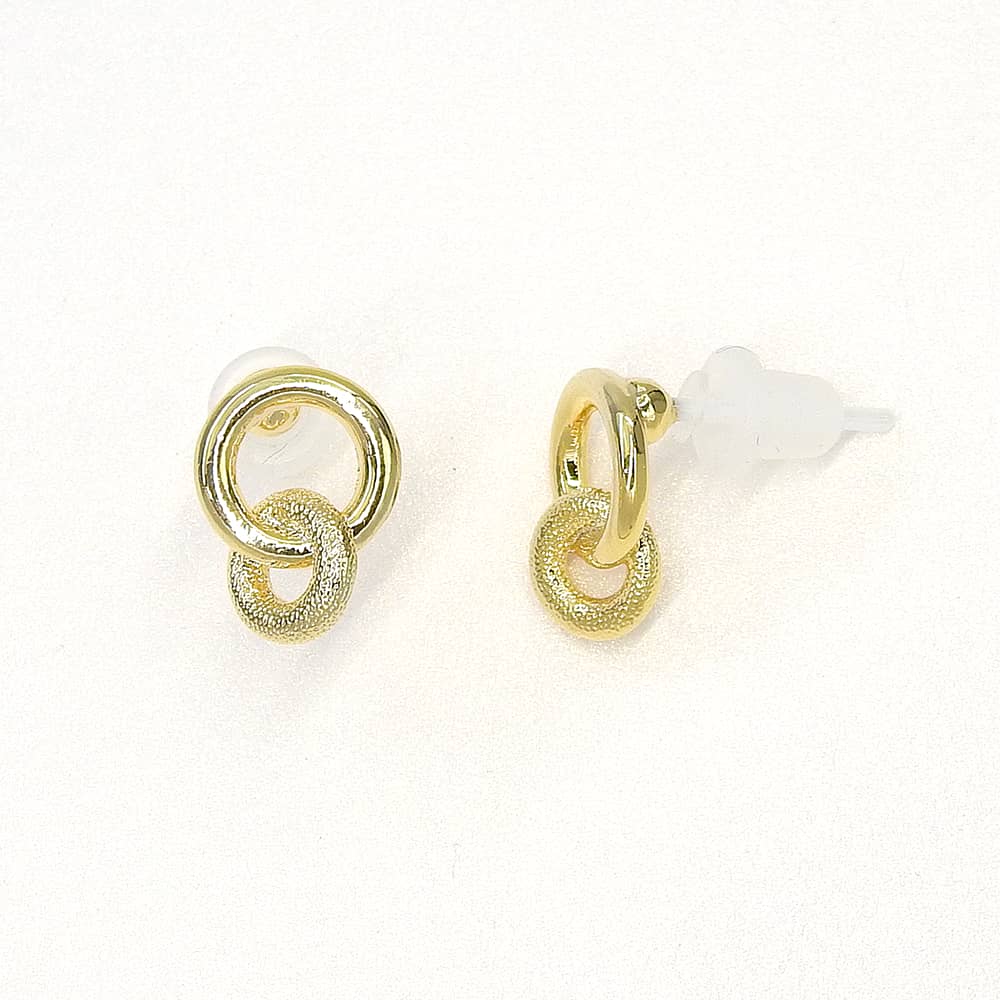 金属アレルギー対応 梨地  ダブルリング セラミックピアス | itam 金属アレルギー対応アクセサリー