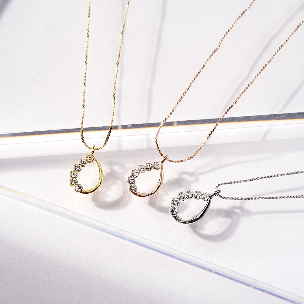 【NEW Color】6連ストーン ドロップ ネックレス