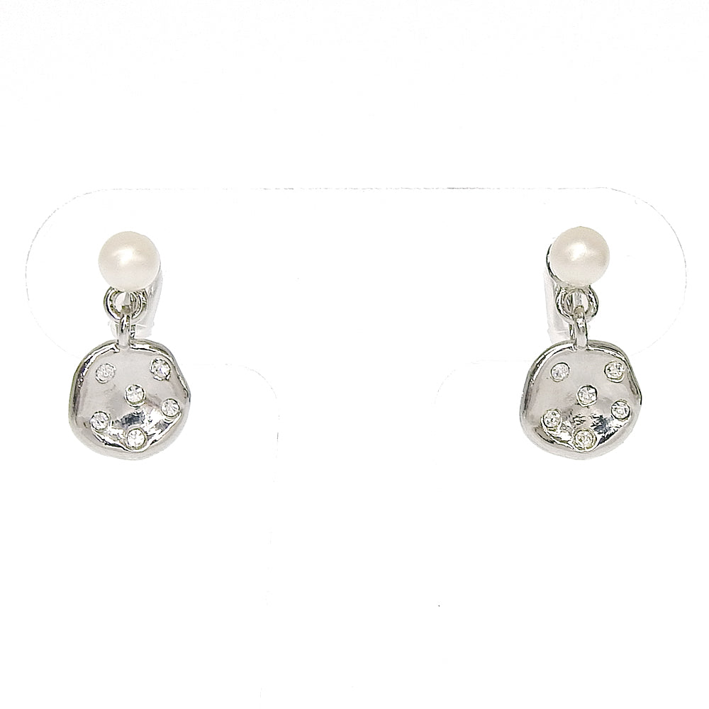 【NEW】メタルシリーズ メタル×ビジュー パール ノンホールピアス