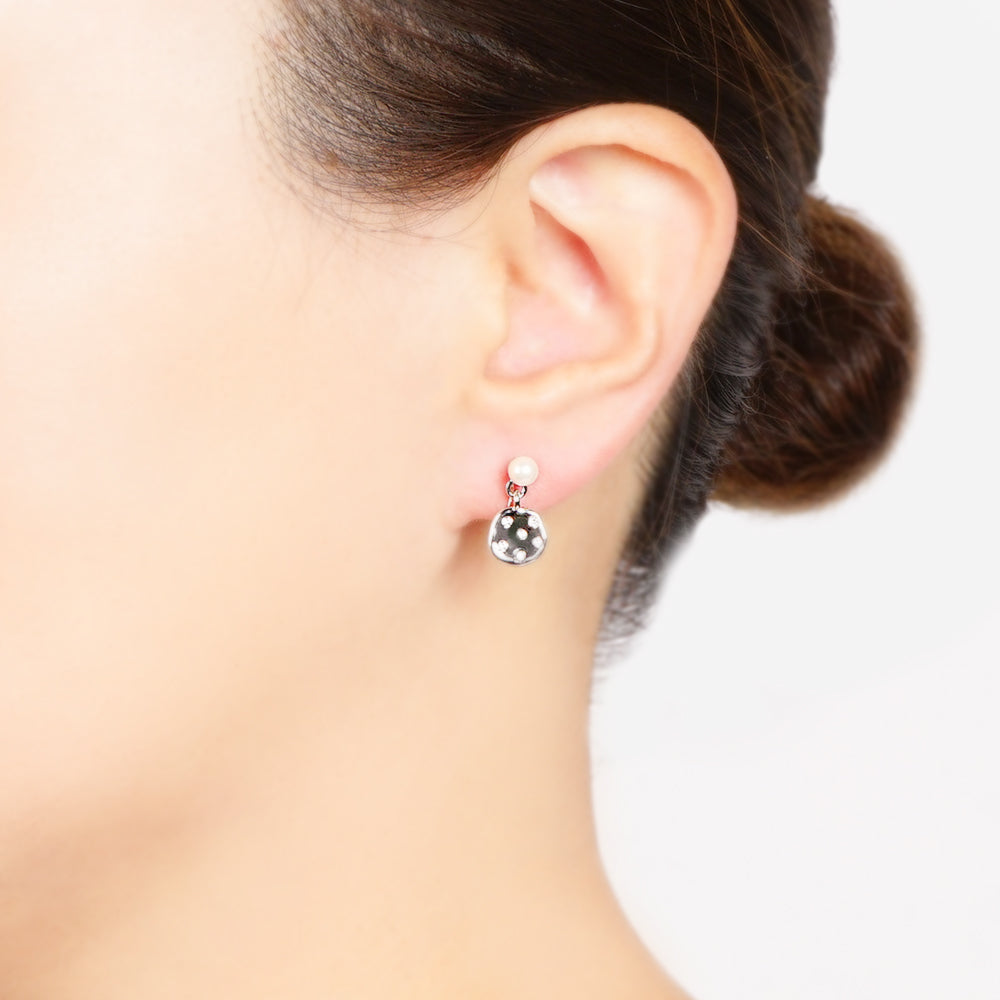 【NEW】メタルシリーズ メタル×ビジュー パール ノンホールピアス