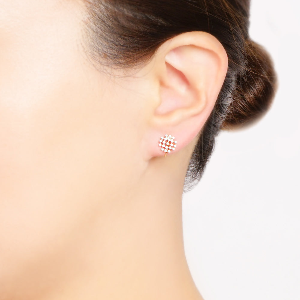 【NEW】ビジューシリーズ  ラウンド ノンホールピアス