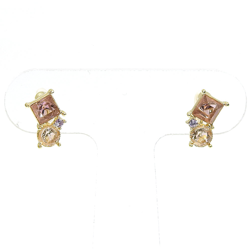 【NEW】カラーガラス クラスター ノンホールピアス