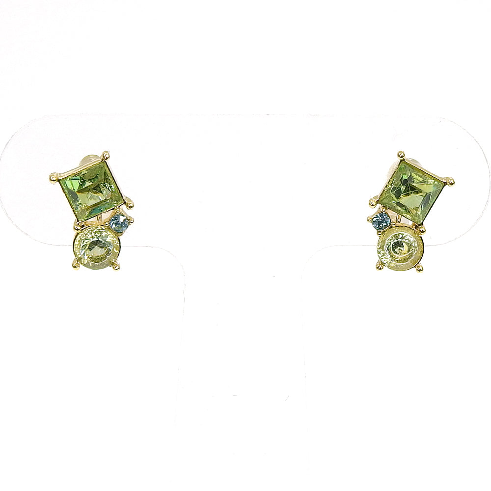 【NEW】カラーガラス クラスター ノンホールピアス