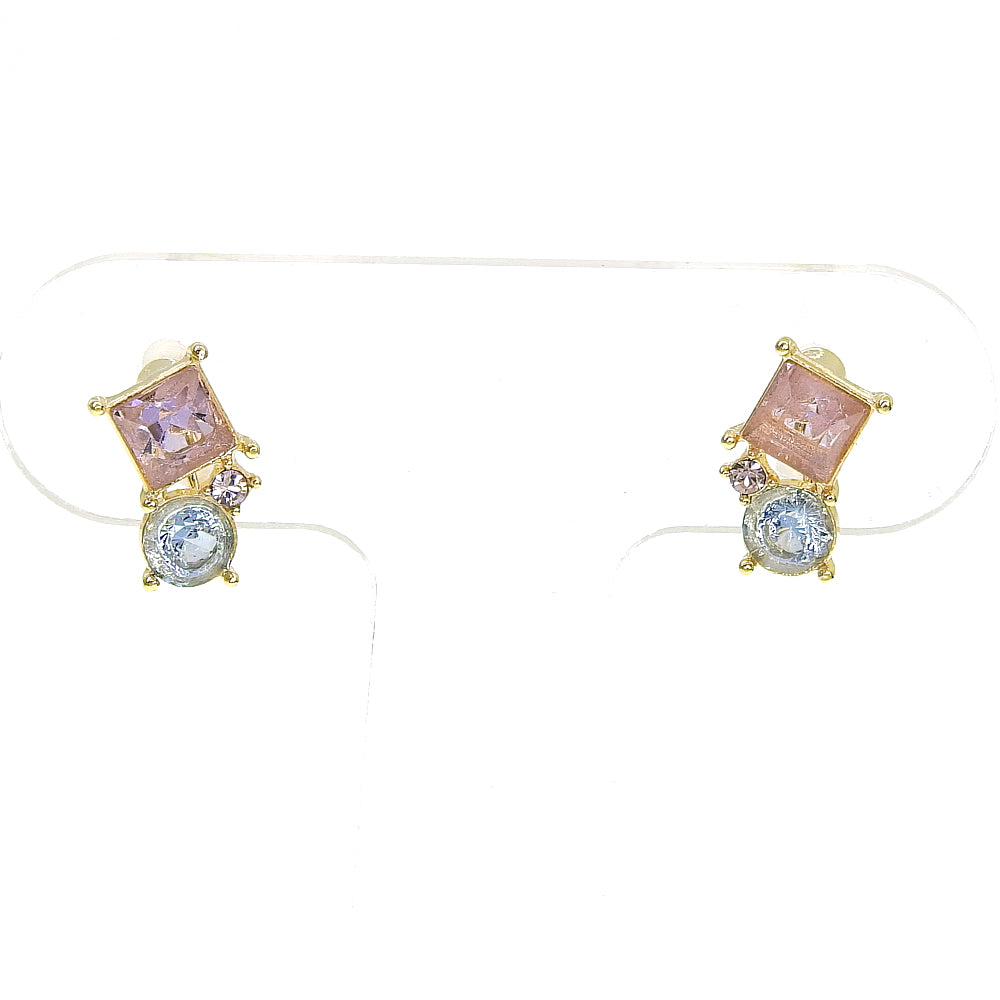 【NEW】カラーガラス クラスター ノンホールピアス