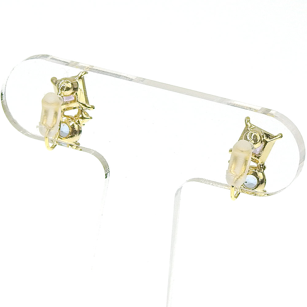 【NEW】カラーガラス クラスター ノンホールピアス