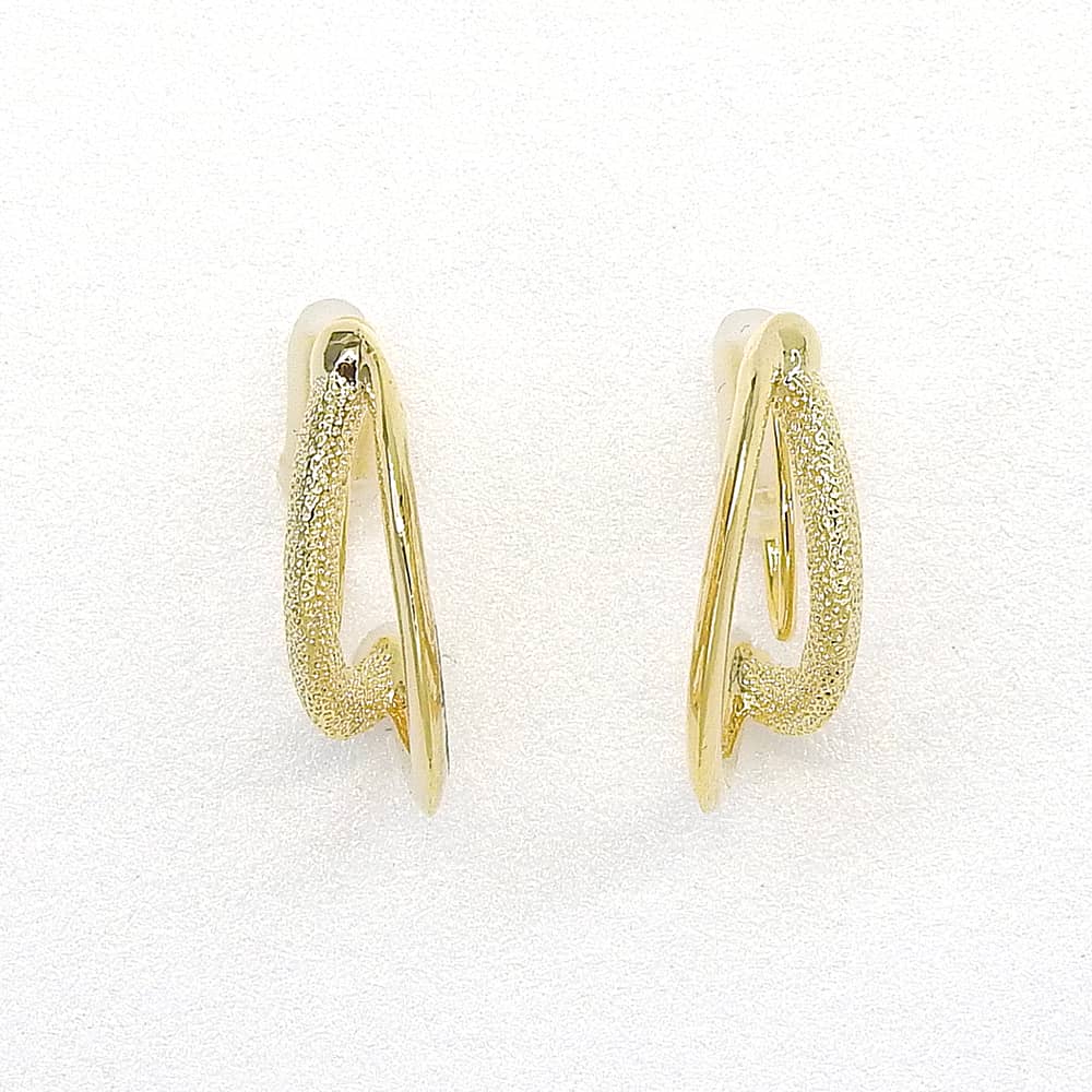 【NEW】梨地  ダブルフープノンホールピアス
