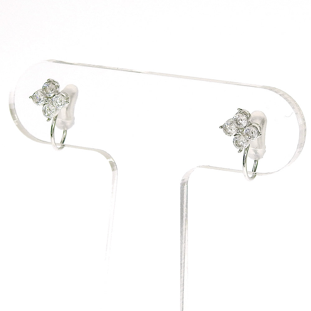 【NEW Color】キュービックジルコニア フラワー ノンホールピアス