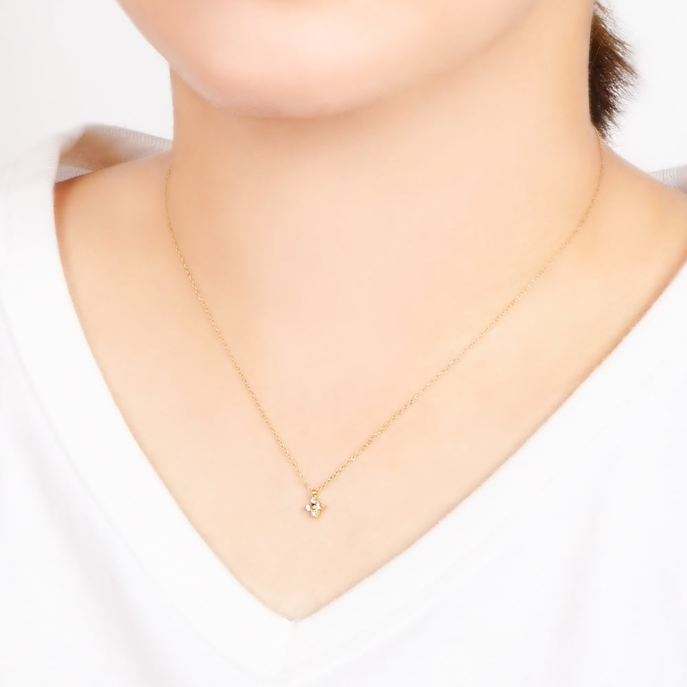【NEW】ステンレス キュービックジルコニア ネックレス
