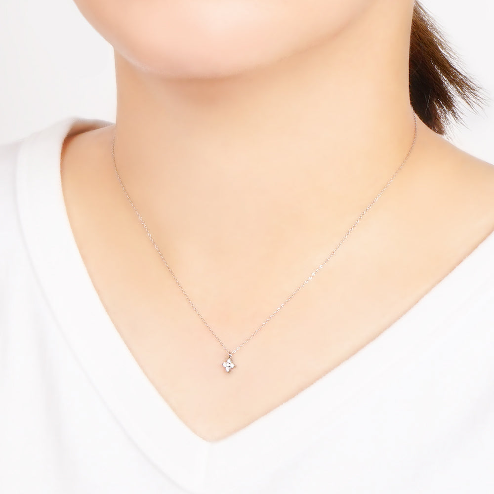 【NEW】ステンレス キュービックジルコニア ネックレス