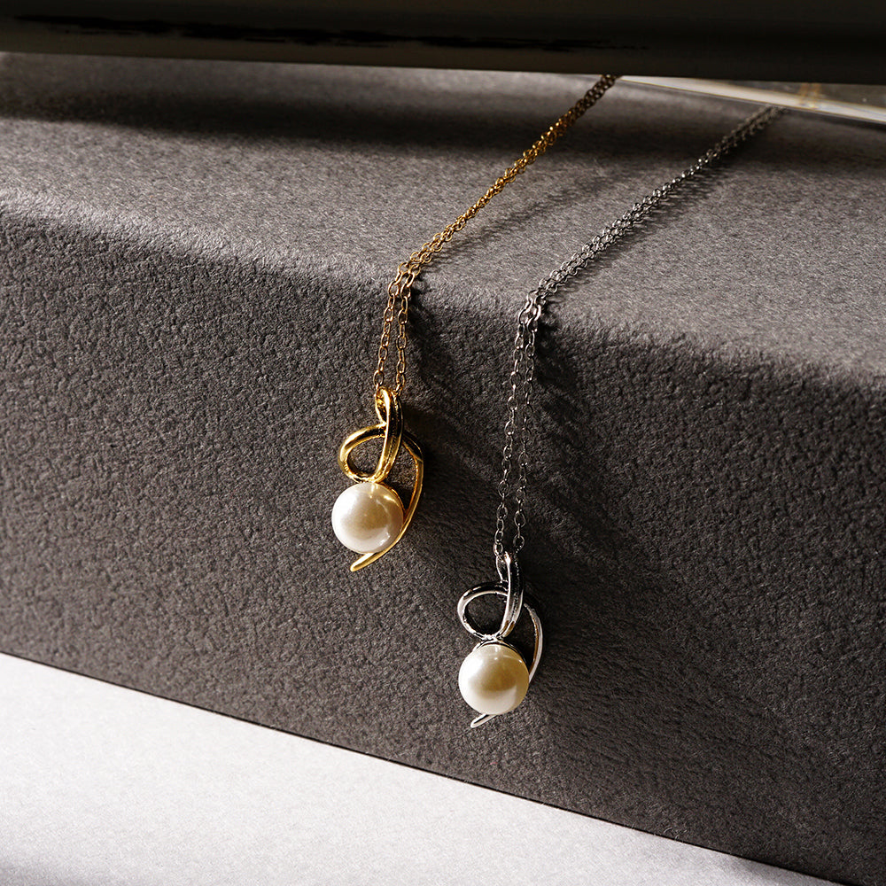 【NEW】ステンレス 合成シェルパール ネックレス