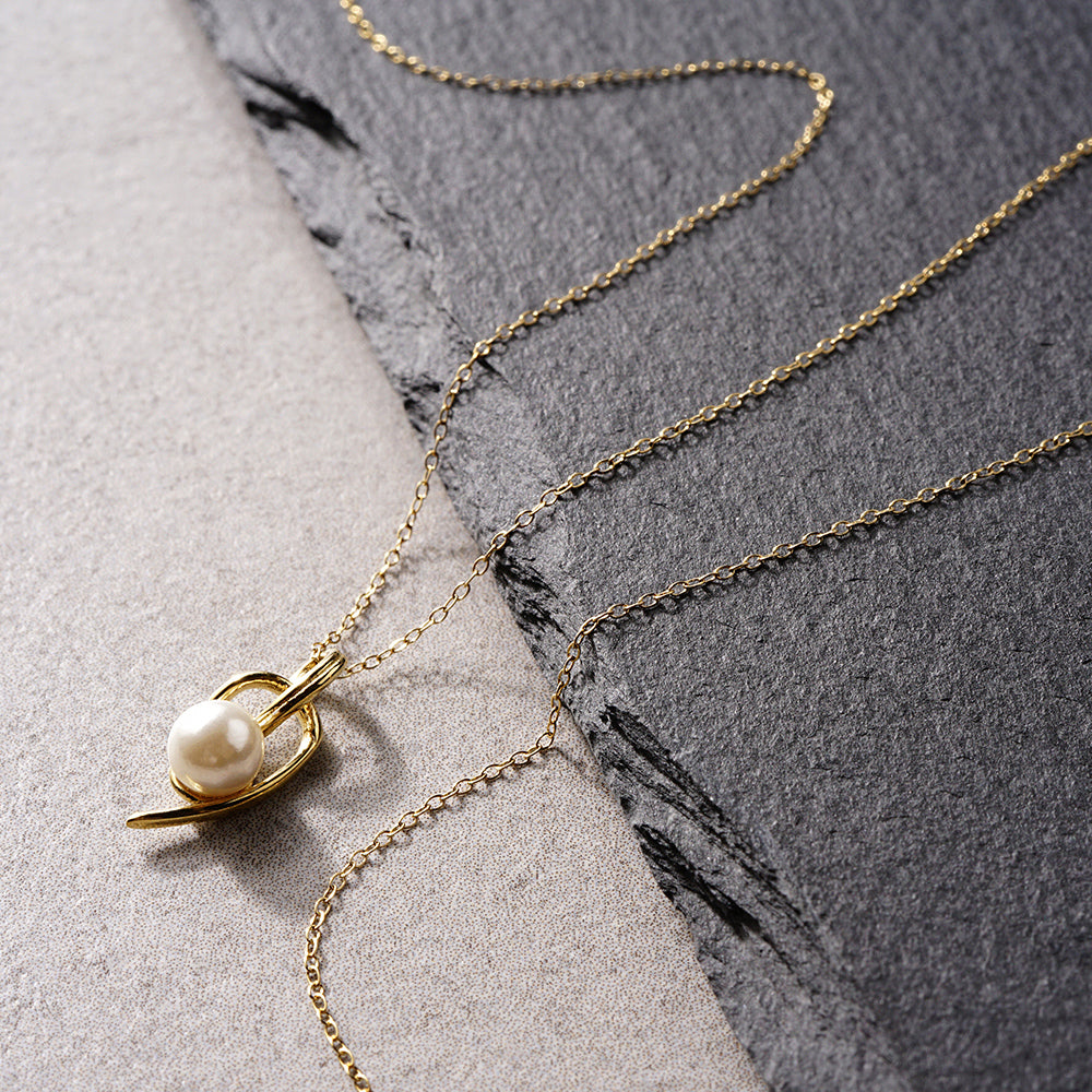 リボンノンホールピアス ピンクゴールド