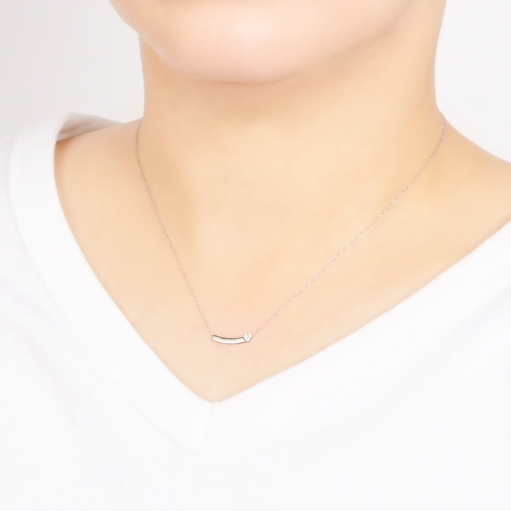 【NEW】ステンレス キュービックジルコニア プレート ネックレス