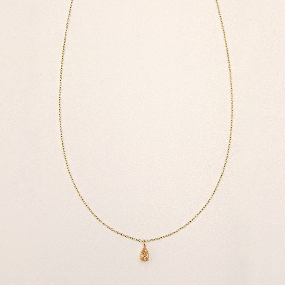 【NEW】【 金属アレルギー対応 】ステンレス キュービックジルコニア ティアドロップ ネックレス