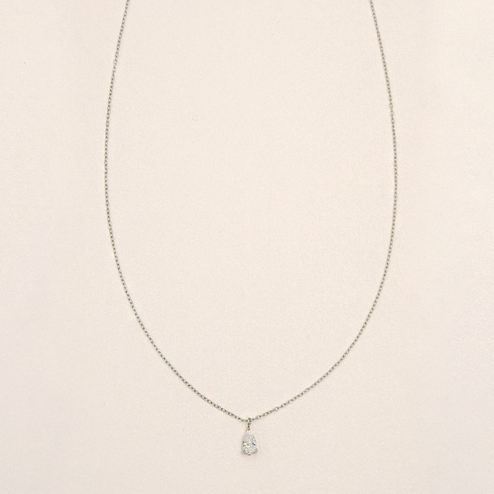 【NEW】【 金属アレルギー対応 】ステンレス キュービックジルコニア ティアドロップ ネックレス