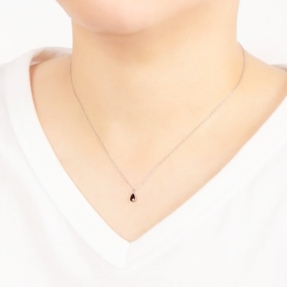 【NEW】【 金属アレルギー対応 】ステンレス キュービックジルコニア ティアドロップ ネックレス