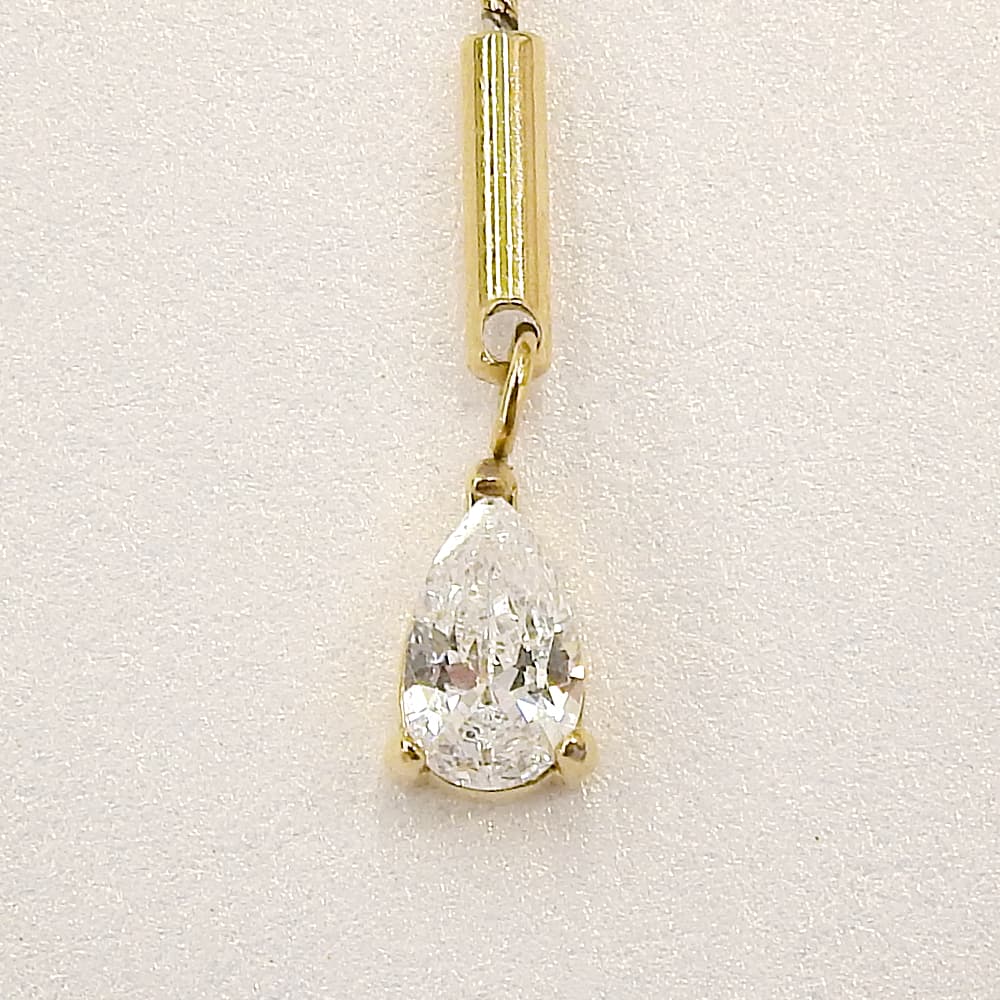 【NEW】【 金属アレルギー対応 】ステンレス キュービックジルコニア Y字ネックレス