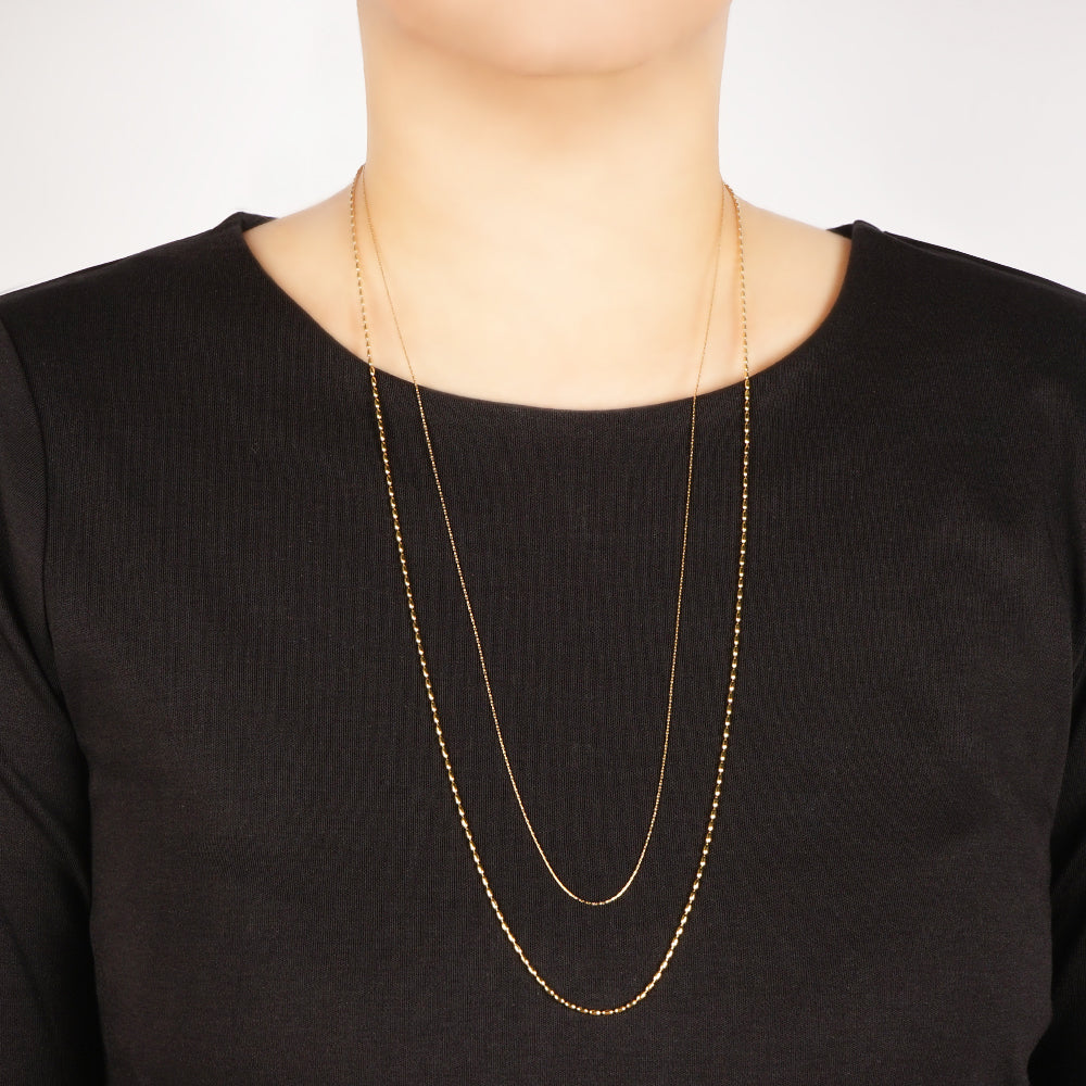 【NEW】ステンレス 2連ボールチェーン ロングネックレス