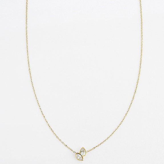 【NEW】【 金属アレルギー対応 】クリアキュービックジルコニア ステンレスネックレス