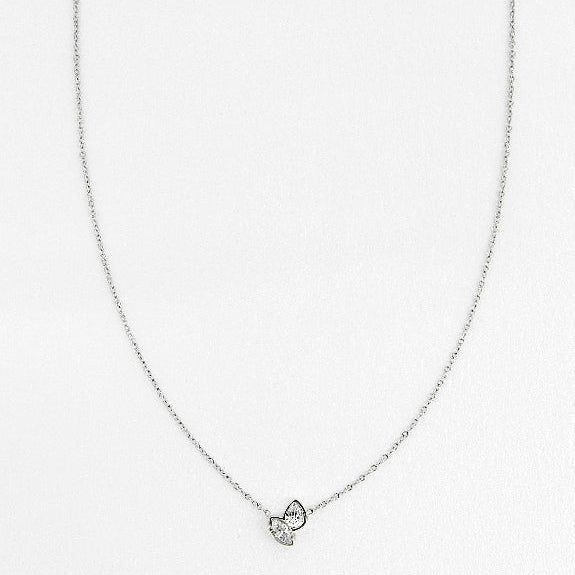 【NEW】【 金属アレルギー対応 】クリアキュービックジルコニア ステンレスネックレス