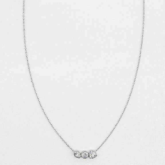 【NEW】【 金属アレルギー対応 】クリアキュービックジルコニア ステンレスネックレス