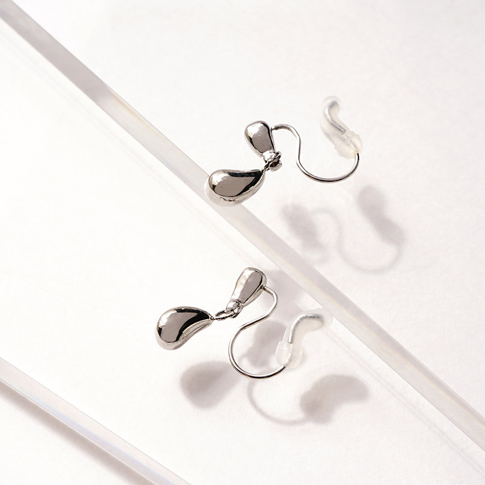 【NEW】【 金属アレルギー対応 】ダブルドロップ ステンレスノンホールピアス