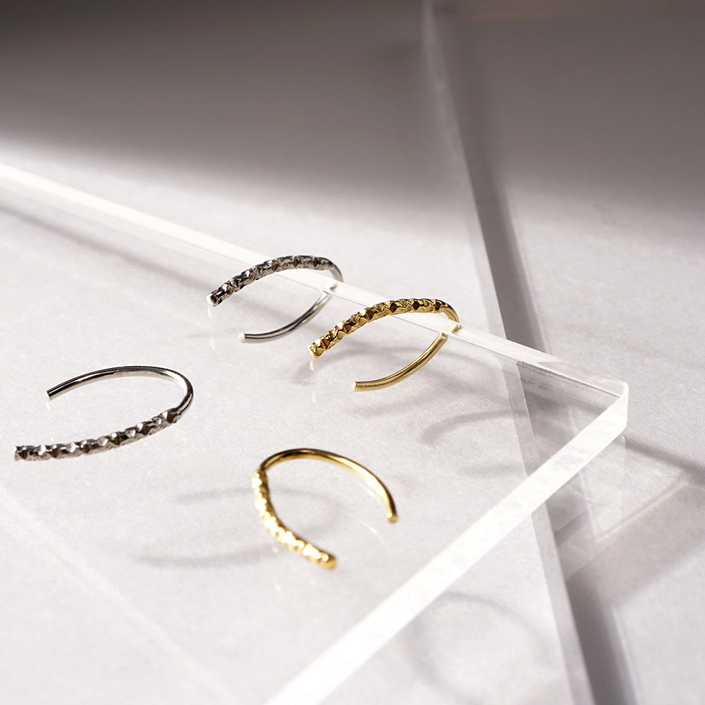 ステンレス キャッチレス デザインピアス ピアス フック シンプル 金属アレルギー対応 itam