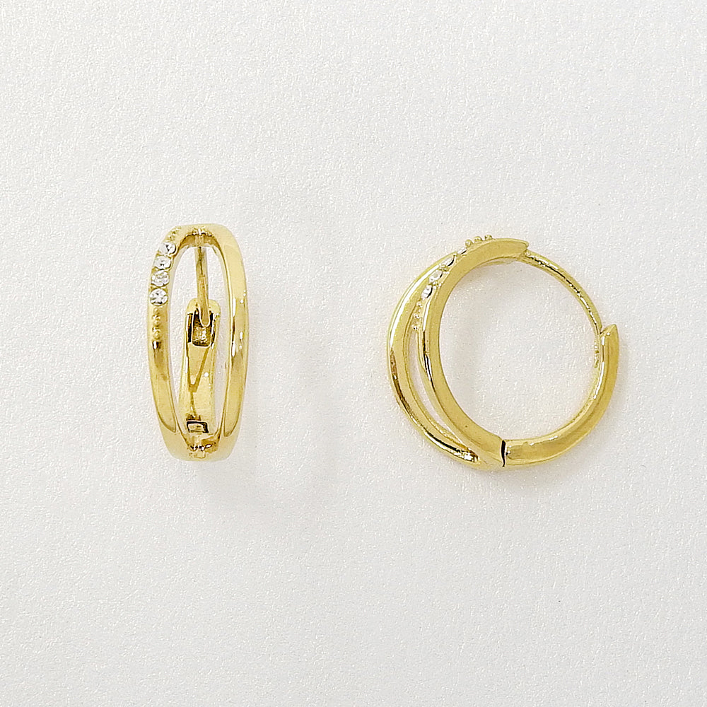 【NEW】【 金属アレルギー対応 】ステンレス キュービックジルコニア フープピアス